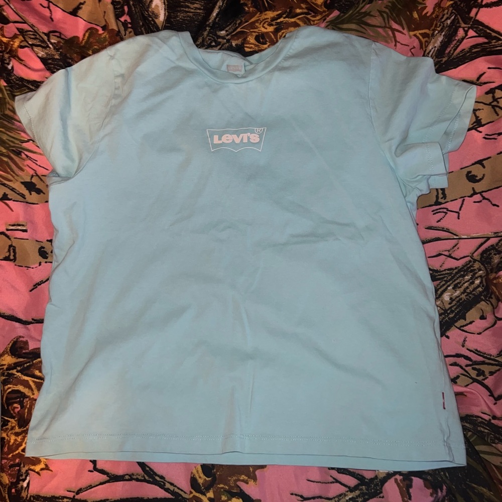 teal levi crop